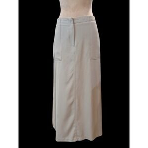 NY&CO New York & Company Gray Maxi Skirt Size 10 Pockets Modest Lightweight